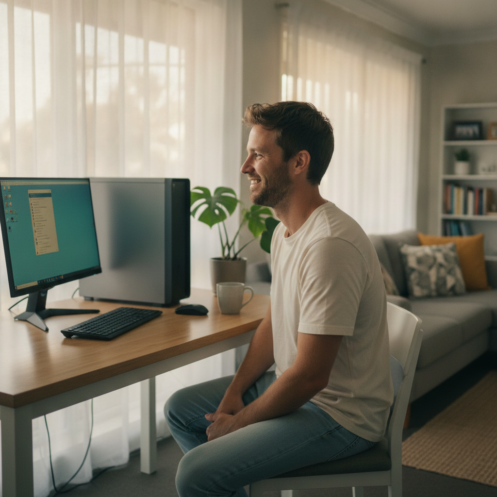 Computer cleaning in Moodlu (4510) — a local resident at home with a clean, fast, dust-free computer running cool and quiet