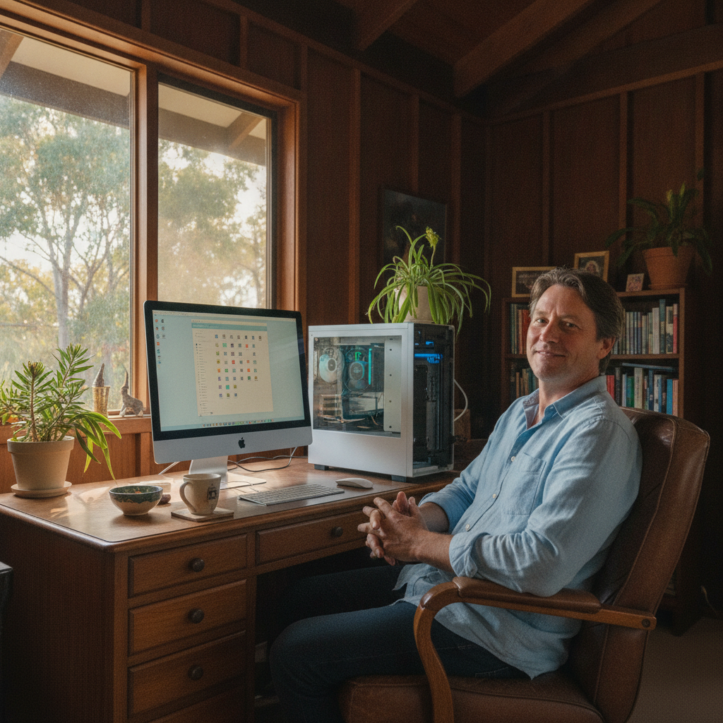 Computer cleaning in Mooney Mooney Creek (2250) — a local resident at home with a clean, fast, dust-free computer running cool and quiet