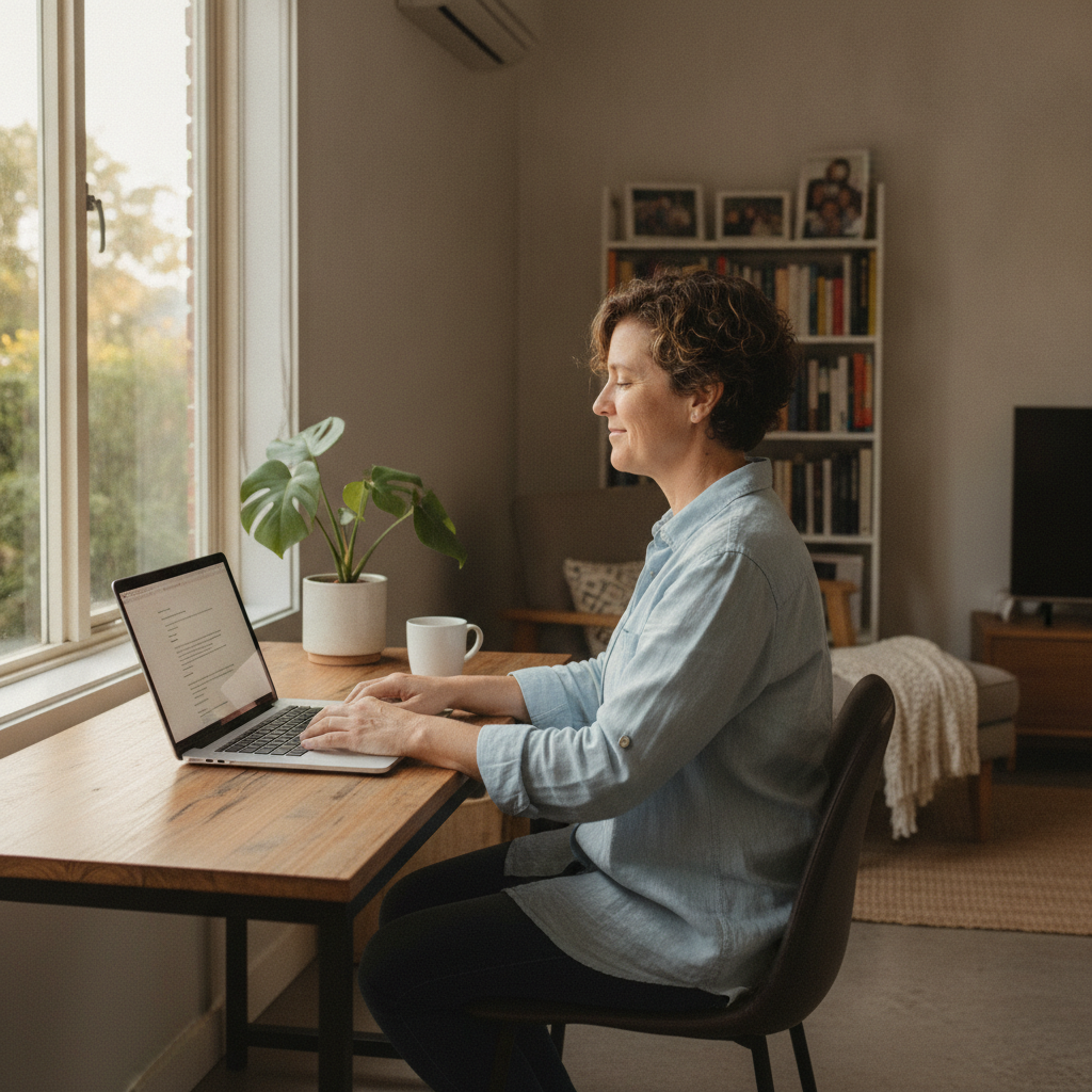 Professional computer clean-out in Moore Park (2021) — a happy New South Wales resident at home with a spotless, fast, quiet machine