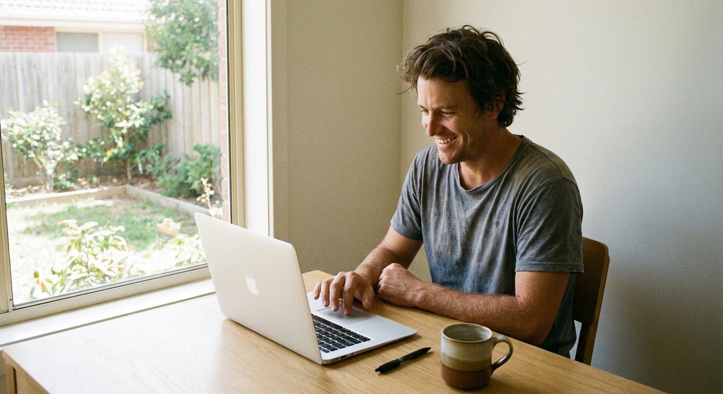Computer cleaning in Mordialloc (3195) — a local resident at home with a clean, fast, dust-free computer running cool and quiet
