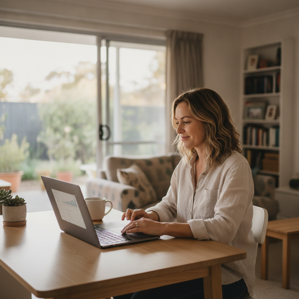 Professional computer clean-out in Morisset Park (2264) — a happy New South Wales resident at home with a spotless, fast, quiet machine