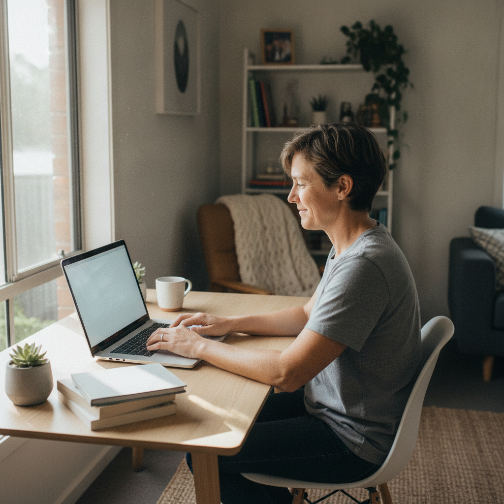Computer cleaning in Mortdale (2223) — a local resident at home with a clean, fast, dust-free computer running cool and quiet
