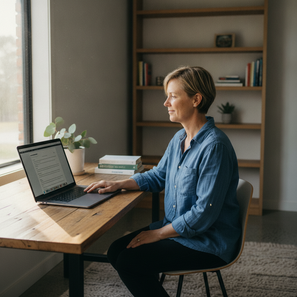 Professional computer clean-out in Mossgiel (2878) — a happy New South Wales resident at home with a spotless, fast, quiet machine