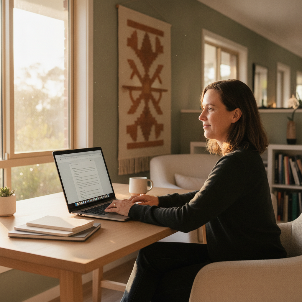 Professional computer clean-out in Mount Crystal (2665) — a happy New South Wales resident at home with a spotless, fast, quiet machine