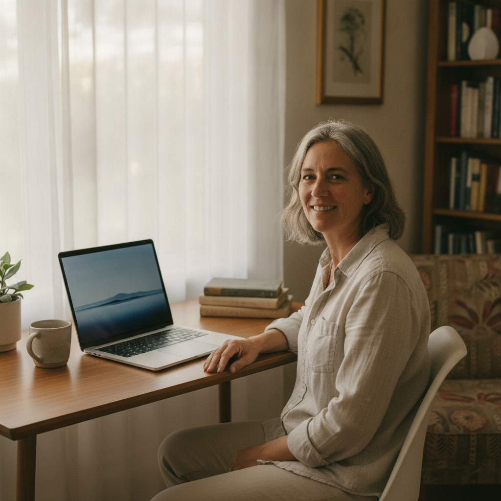Professional computer clean-out in Mount Elliot (2250) — a happy New South Wales resident at home with a spotless, fast, quiet machine