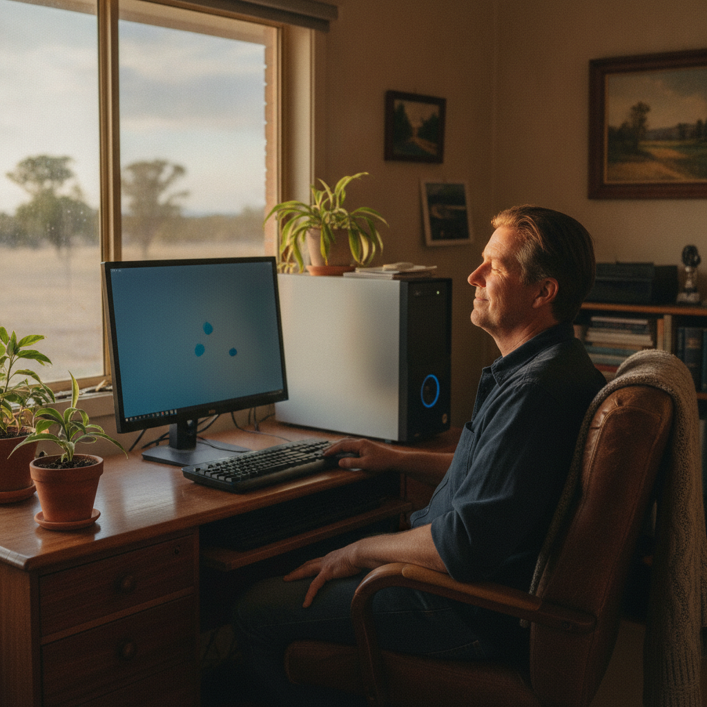 Computer cleaning in Mount Fairy (2580) — a local resident at home with a clean, fast, dust-free computer running cool and quiet
