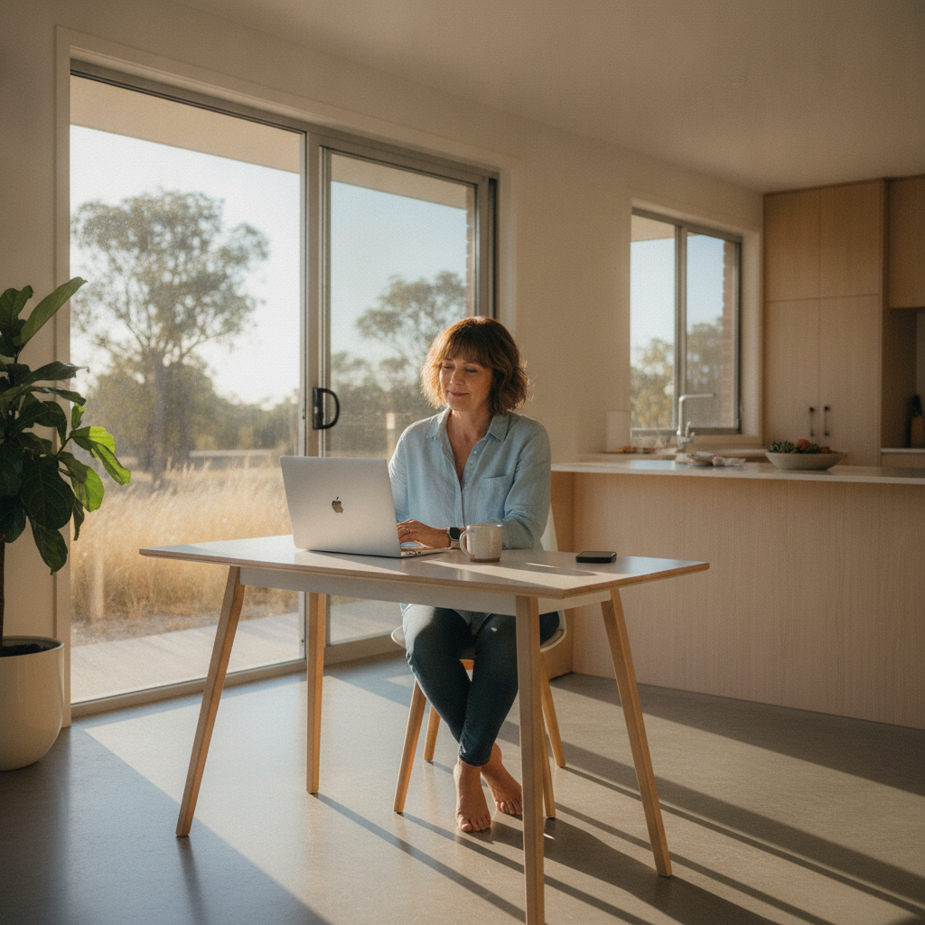 Professional computer clean-out in Mount Nasura (6112) — a happy Western Australia resident at home with a spotless, fast, quiet machine