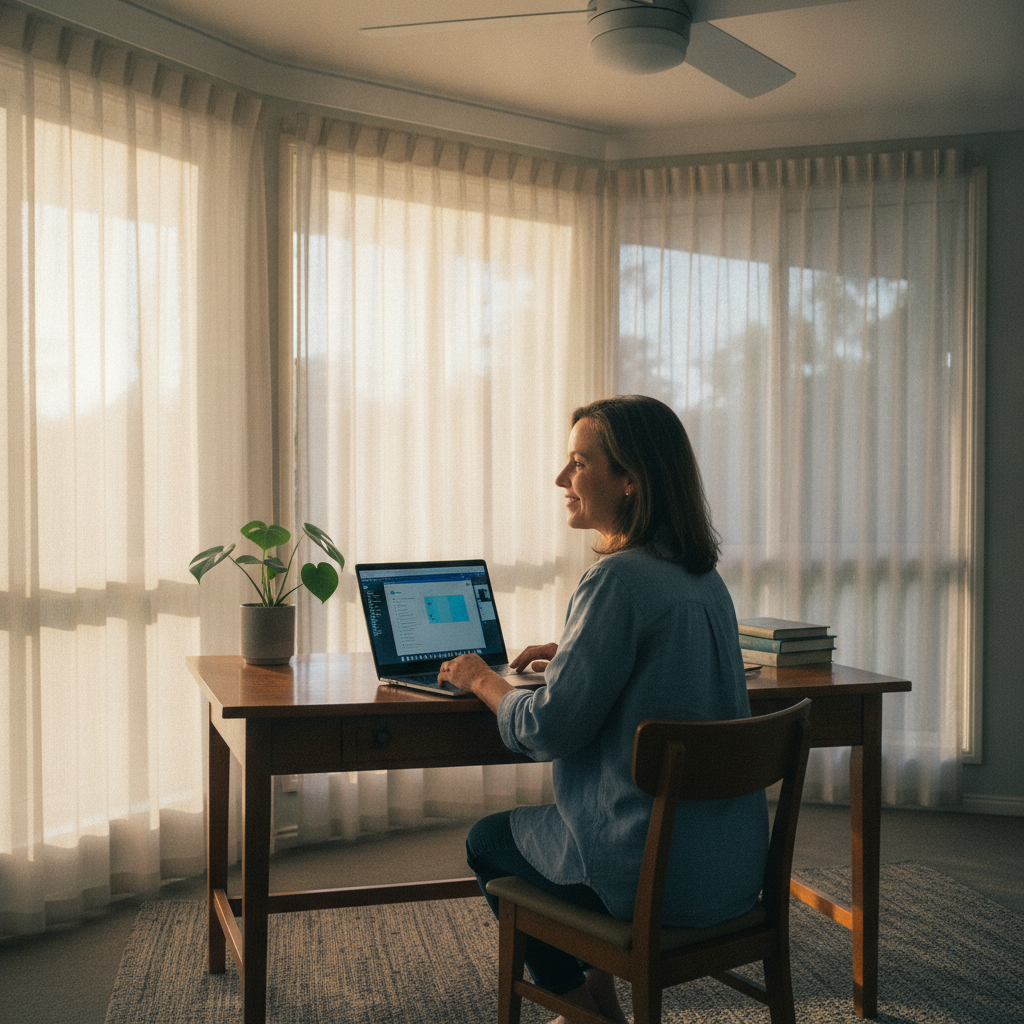 Computer cleaning in Mount Ommaney (4074) — a local resident at home with a clean, fast, dust-free computer running cool and quiet