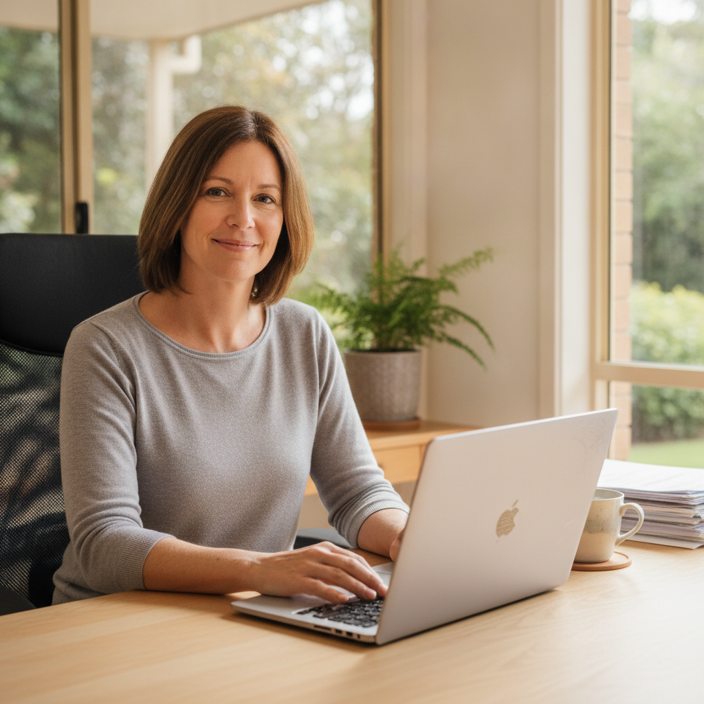 Professional computer clean-out in Mount Vernon (2178) — a happy New South Wales resident at home with a spotless, fast, quiet machine