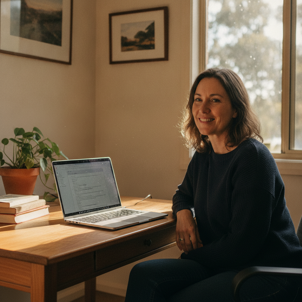 Professional computer clean-out in Murray Gorge (2642) — a happy New South Wales resident at home with a spotless, fast, quiet machine
