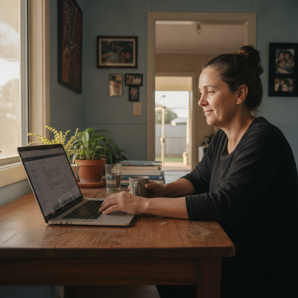 Professional computer clean-out in Murrin Bridge (2672) — a happy New South Wales resident at home with a spotless, fast, quiet machine
