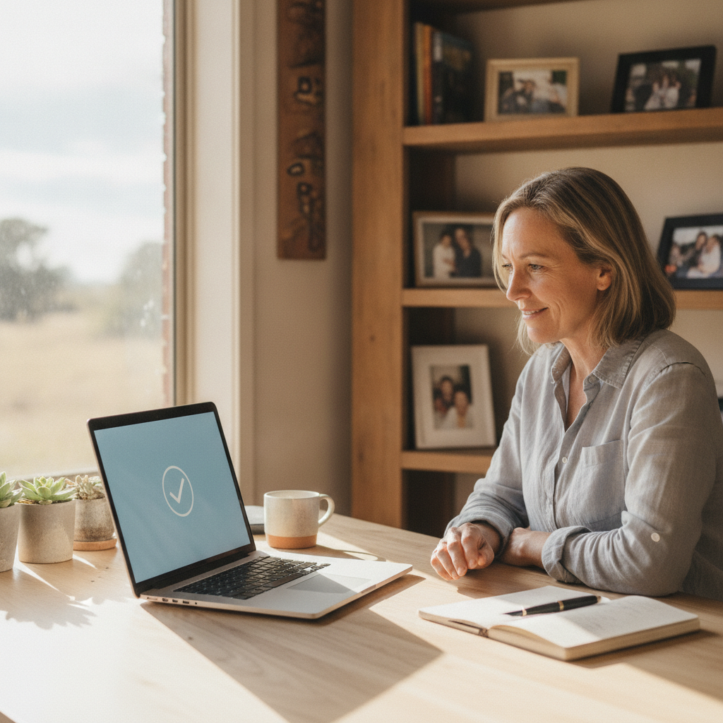 Professional computer clean-out in Murrumbo (2849) — a happy New South Wales resident at home with a spotless, fast, quiet machine