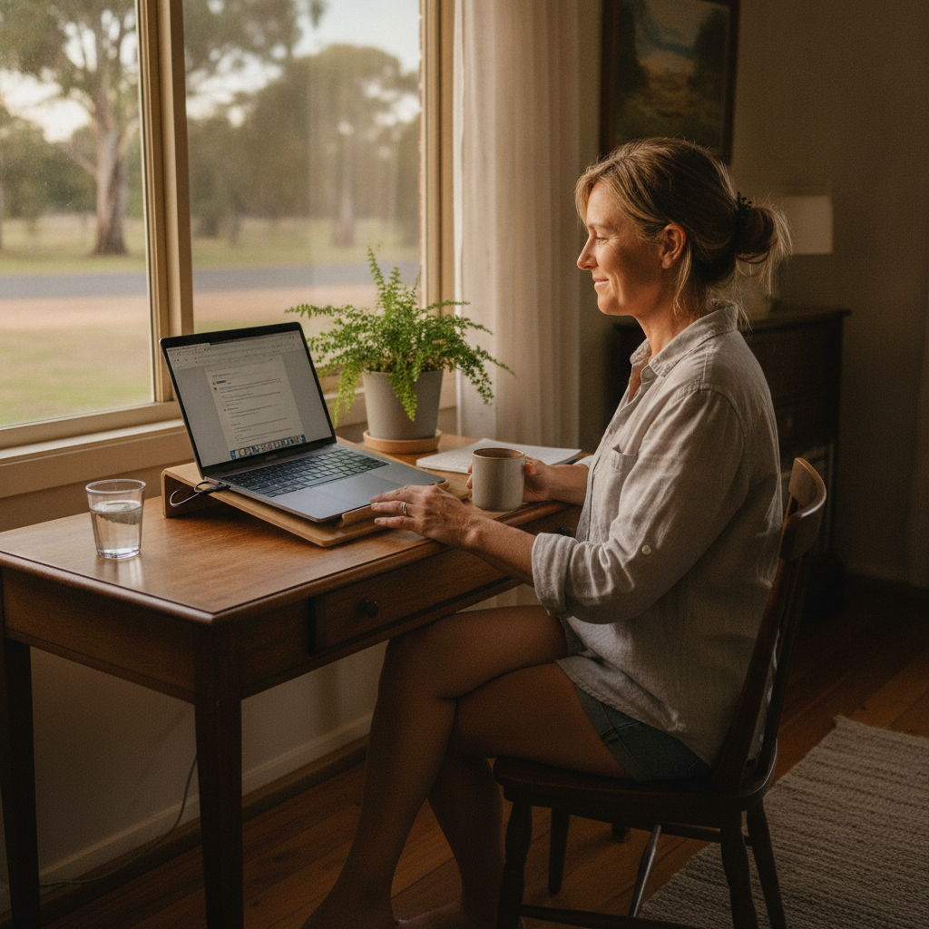Professional computer clean-out in Murrumbucca (2630) — a happy New South Wales resident at home with a spotless, fast, quiet machine
