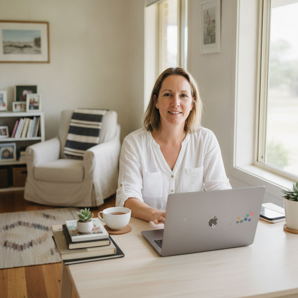 Professional computer clean-out in Myalup (6220) — a happy Western Australia resident at home with a spotless, fast, quiet machine