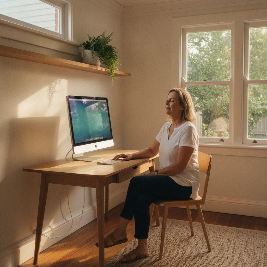 Computer cleaning in Naremburn (2065) — a local resident at home with a clean, fast, dust-free computer running cool and quiet