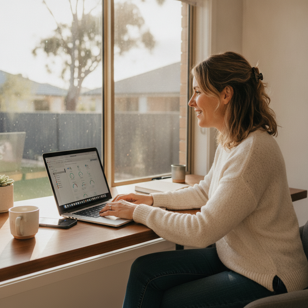 Professional computer clean-out in Narrabri West (2390) — a happy New South Wales resident at home with a spotless, fast, quiet machine