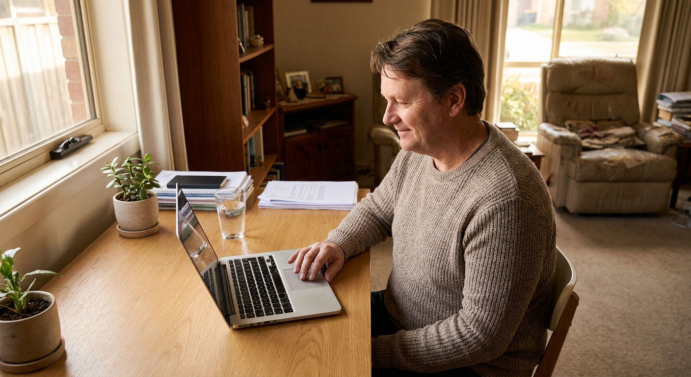 Computer cleaning in Narre Warren (3805) — a local resident at home with a clean, fast, dust-free computer running cool and quiet