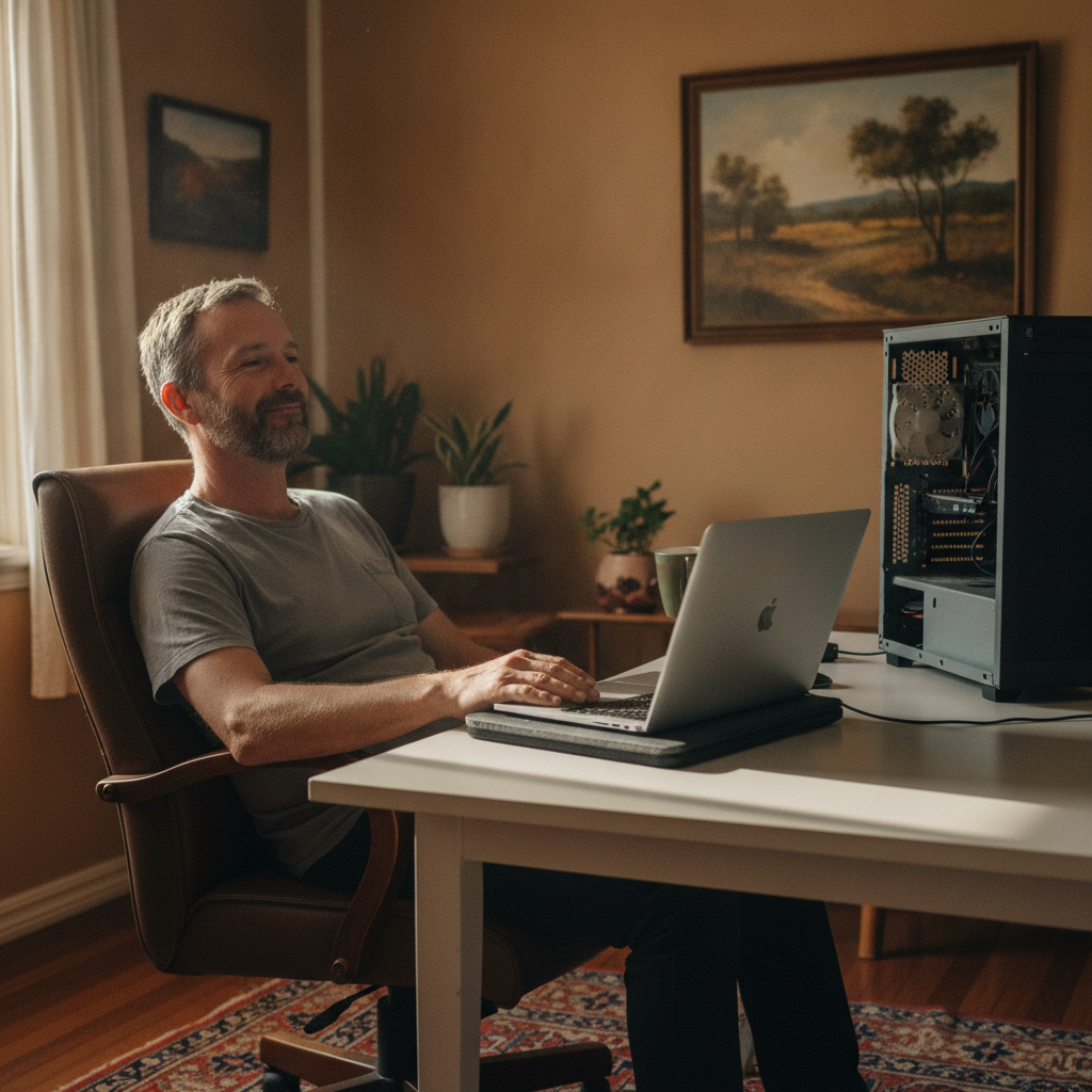 Computer cleaning in Narromine (2821) — a local resident at home with a clean, fast, dust-free computer running cool and quiet