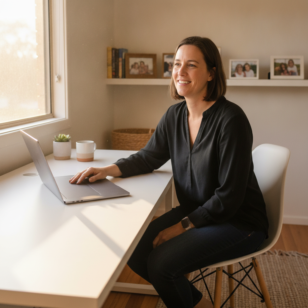 Professional computer clean-out in Nerriga (2622) — a happy New South Wales resident at home with a spotless, fast, quiet machine