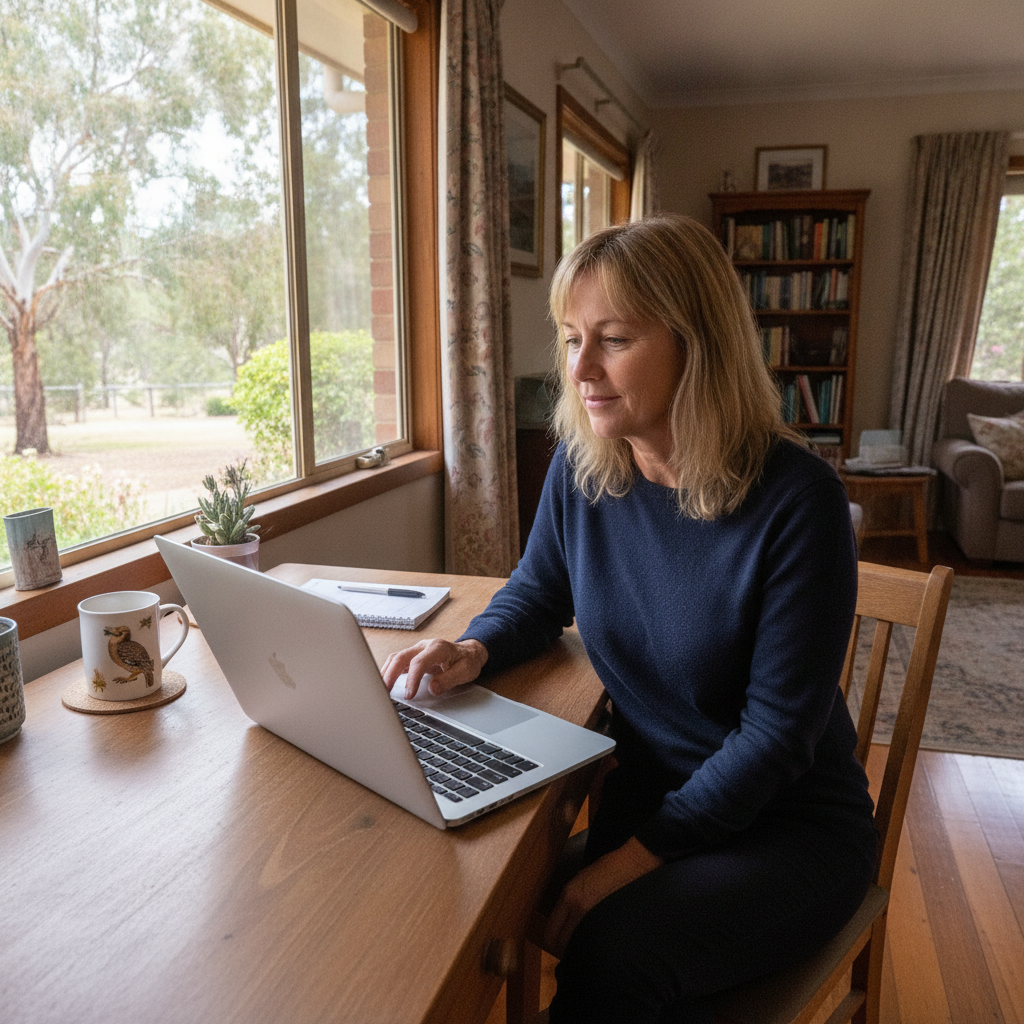 Computer cleaning in Neville (2799) — a local resident at home with a clean, fast, dust-free computer running cool and quiet