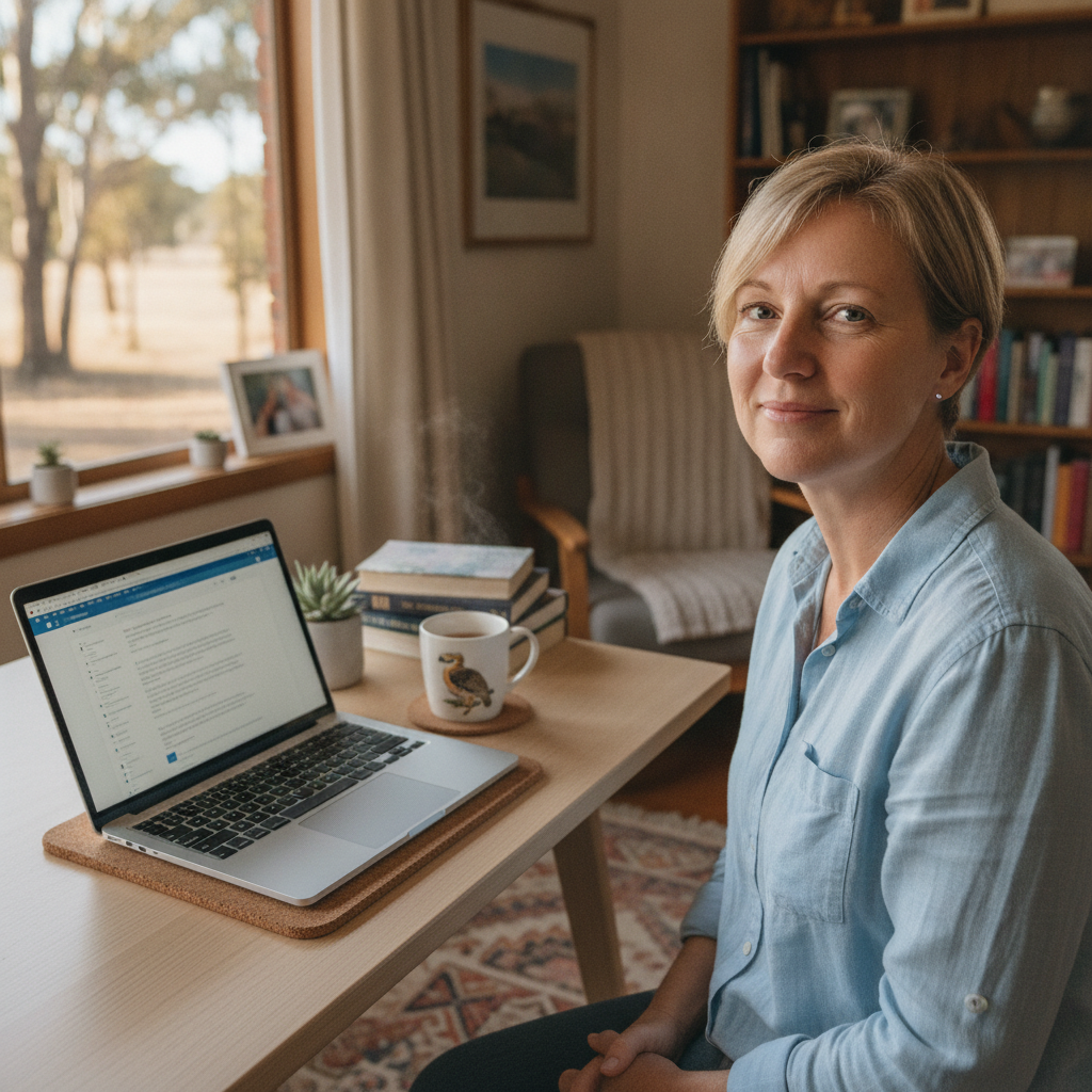 Professional computer clean-out in Newton Boyd (2370) — a happy New South Wales resident at home with a spotless, fast, quiet machine