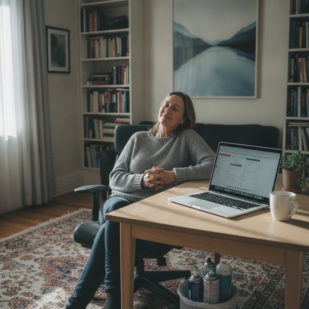 Professional computer clean-out in North Adelaide Melbourne St (5006) — a happy South Australia resident at home with a spotless, fast, quiet machine