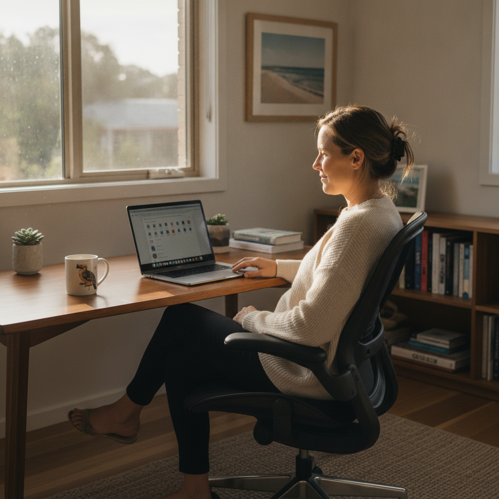 Professional computer clean-out in North Balgowlah (2093) — a happy New South Wales resident at home with a spotless, fast, quiet machine