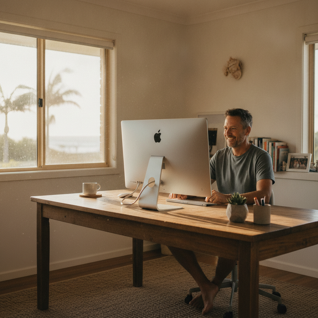 Computer cleaning in North Beach (6020) — a local resident at home with a clean, fast, dust-free computer running cool and quiet
