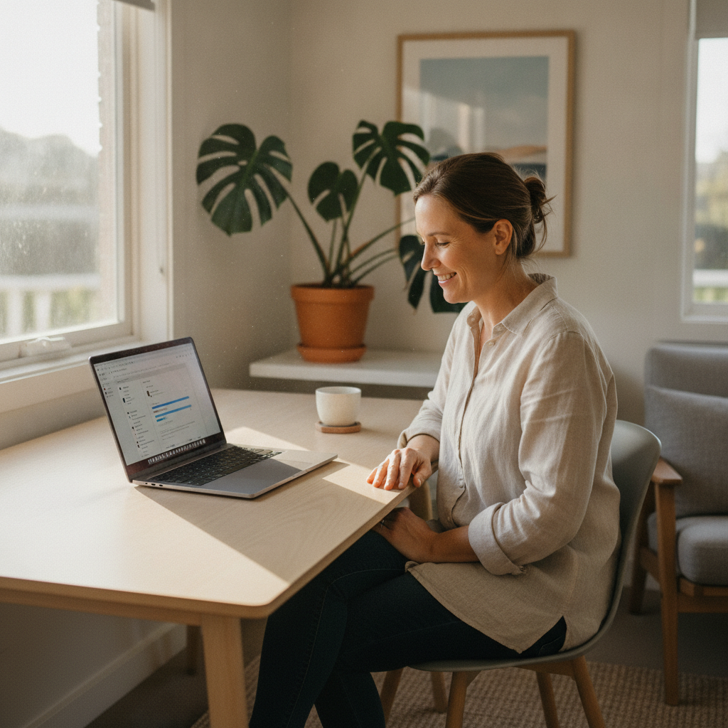 Professional computer clean-out in North Curl Curl (2099) — a happy New South Wales resident at home with a spotless, fast, quiet machine