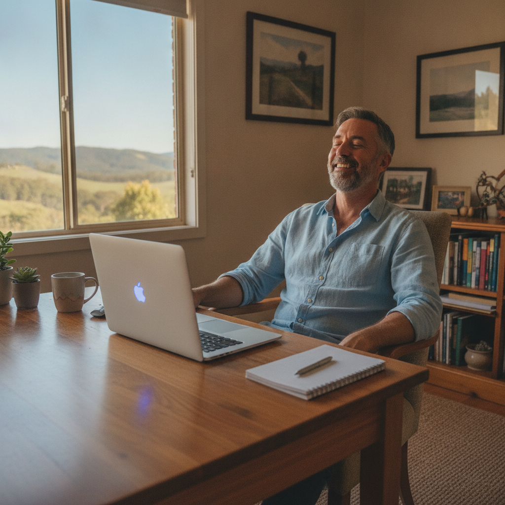 Computer cleaning in North Dorrigo (2453) — a local resident at home with a clean, fast, dust-free computer running cool and quiet