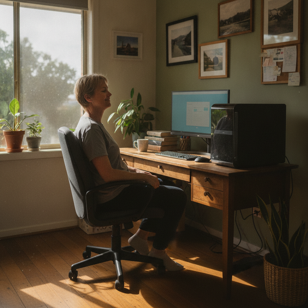 Computer cleaning in North Lambton (2299) — a local resident at home with a clean, fast, dust-free computer running cool and quiet
