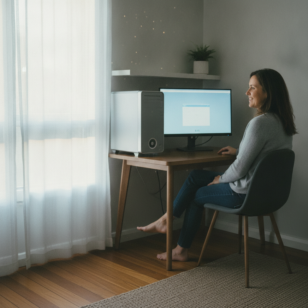 Computer cleaning in North Macquarie (2527) — a local resident at home with a clean, fast, dust-free computer running cool and quiet