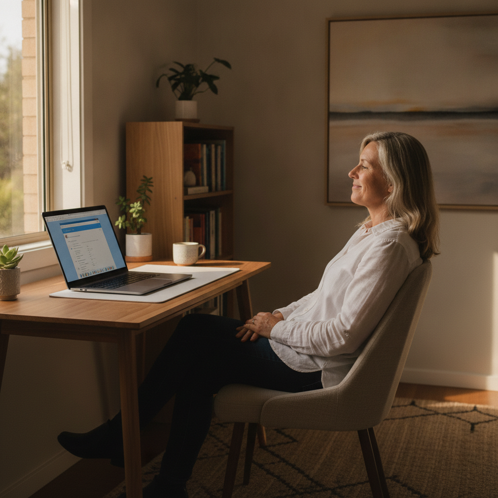 Computer cleaning in North Manly (2100) — a local resident at home with a clean, fast, dust-free computer running cool and quiet