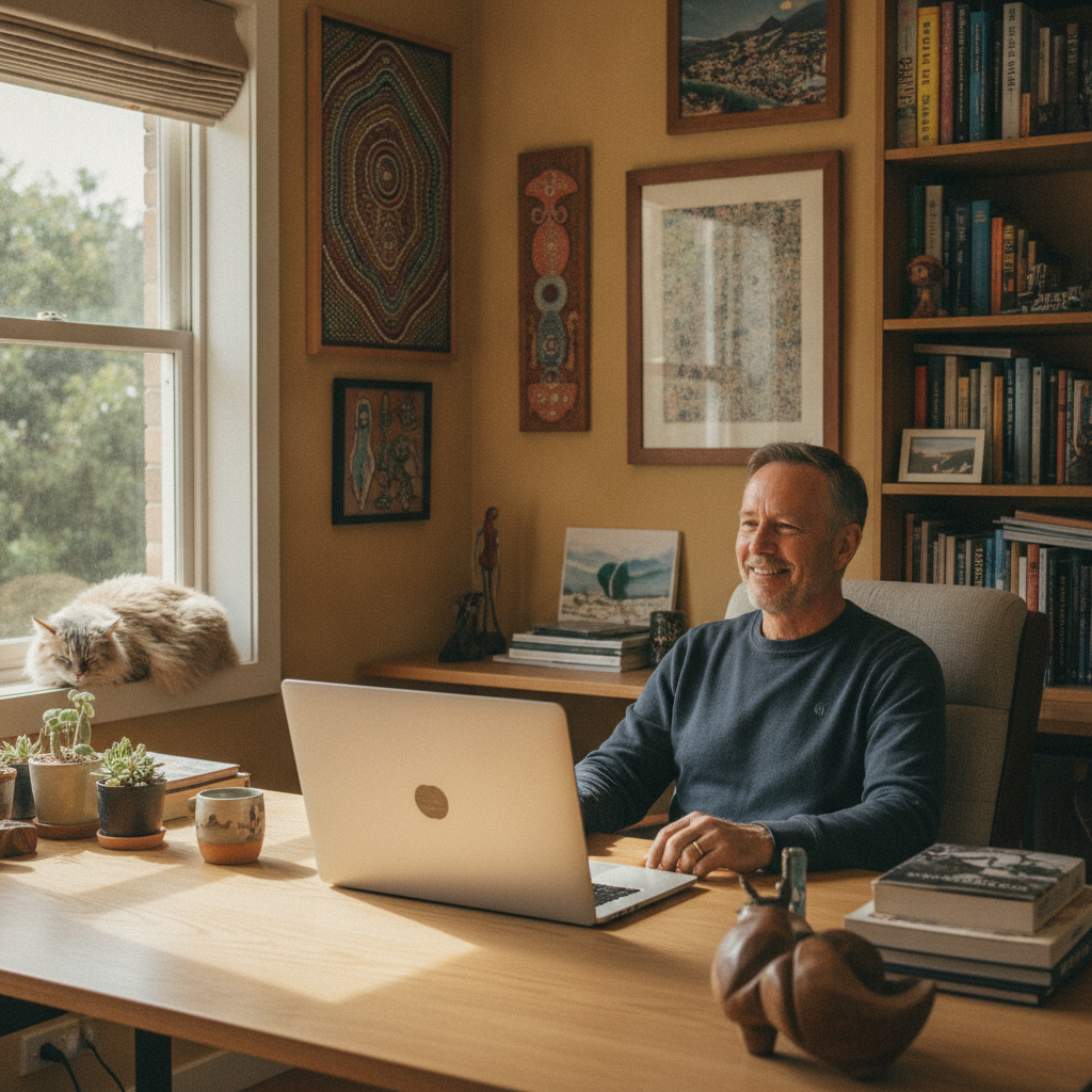 Computer cleaning in North Sydney (2055) — a local resident at home with a clean, fast, dust-free computer running cool and quiet