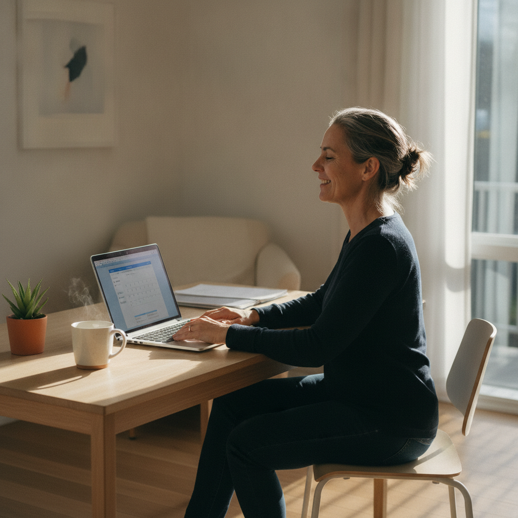 Professional computer clean-out in Northbridge (2063) — a happy New South Wales resident at home with a spotless, fast, quiet machine