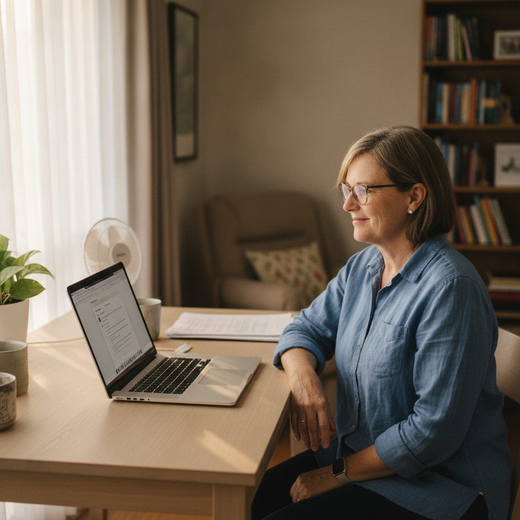 Computer cleaning in Northgate (4013) — a local resident at home with a clean, fast, dust-free computer running cool and quiet