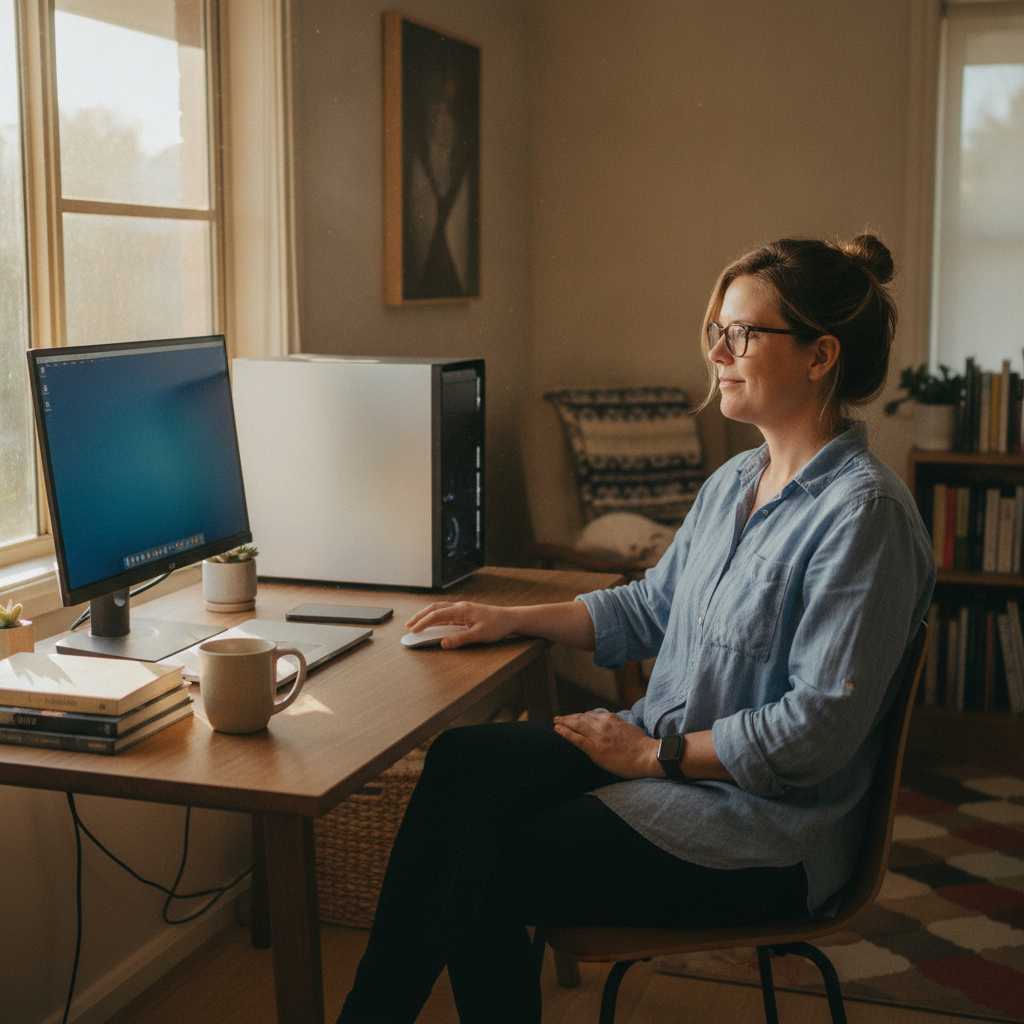 Computer cleaning in Norwood South (5067) — a local resident at home with a clean, fast, dust-free computer running cool and quiet