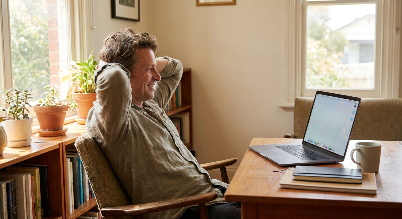 Computer cleaning in Notting Hill (3168) — a local resident at home with a clean, fast, dust-free computer running cool and quiet