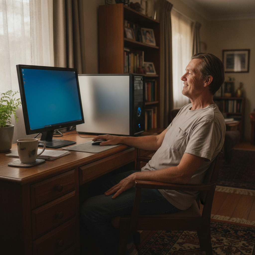 Computer cleaning in Oak Flats (2529) — a local resident at home with a clean, fast, dust-free computer running cool and quiet