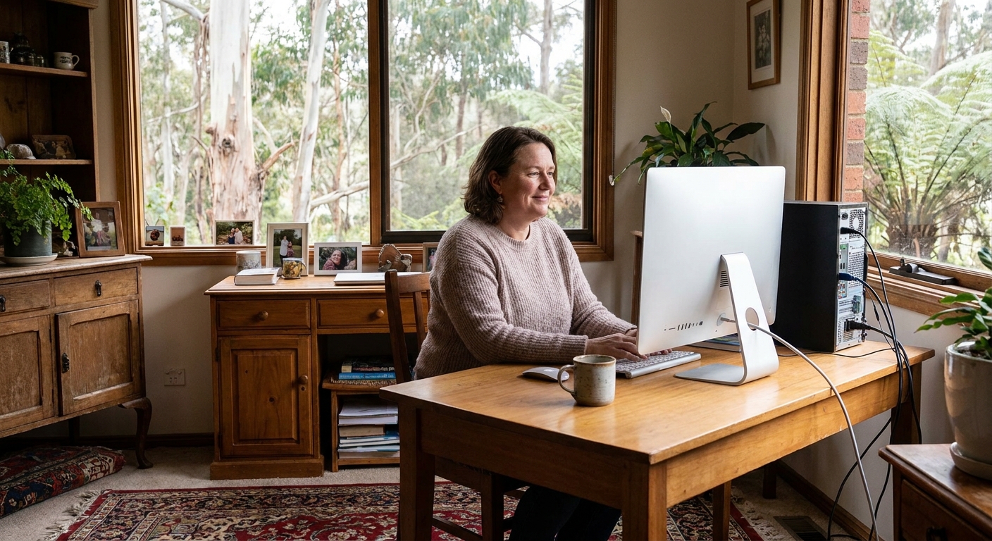 Computer cleaning in Olinda (3788) — a local resident at home with a clean, fast, dust-free computer running cool and quiet