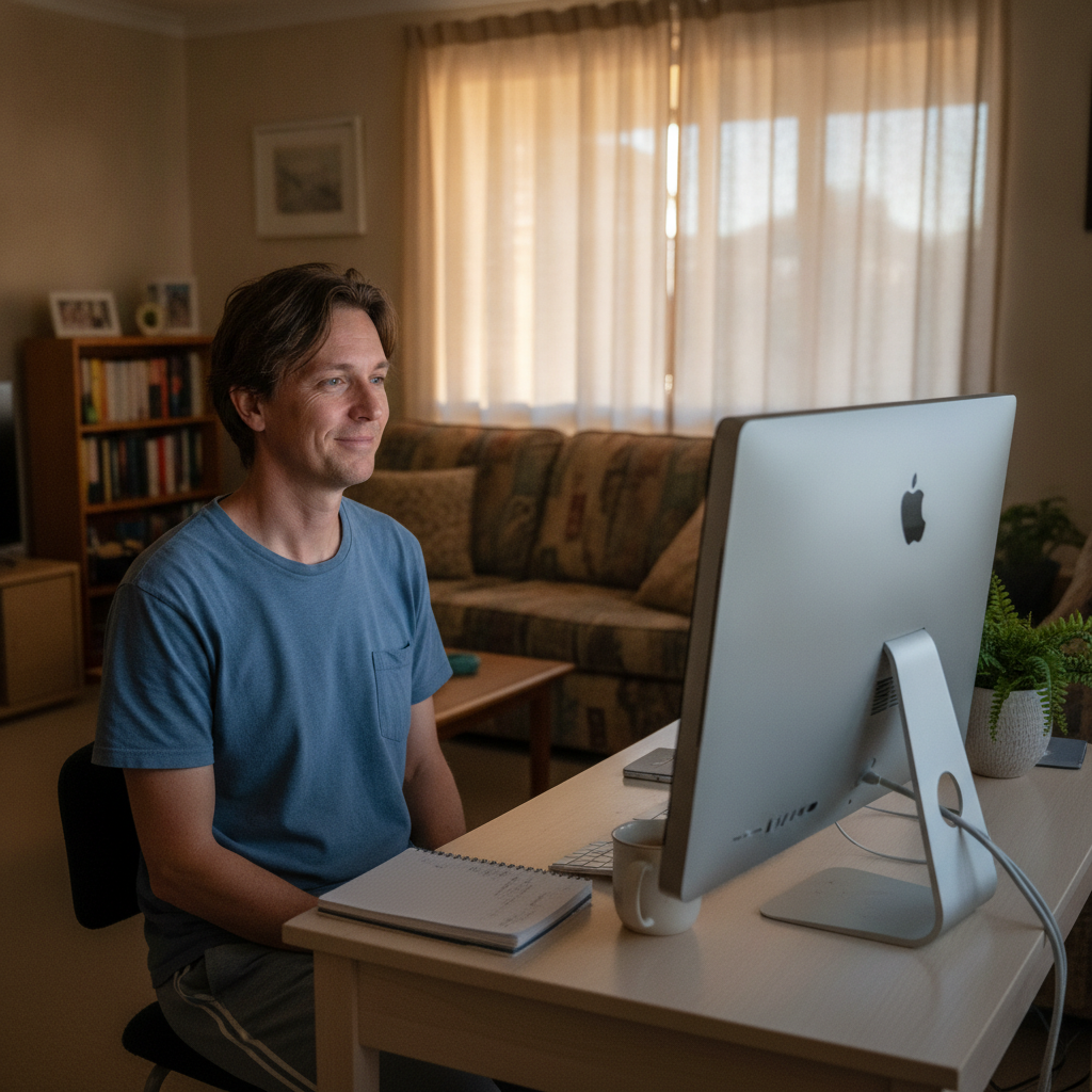 Computer cleaning in Orelia (6167) — a local resident at home with a clean, fast, dust-free computer running cool and quiet