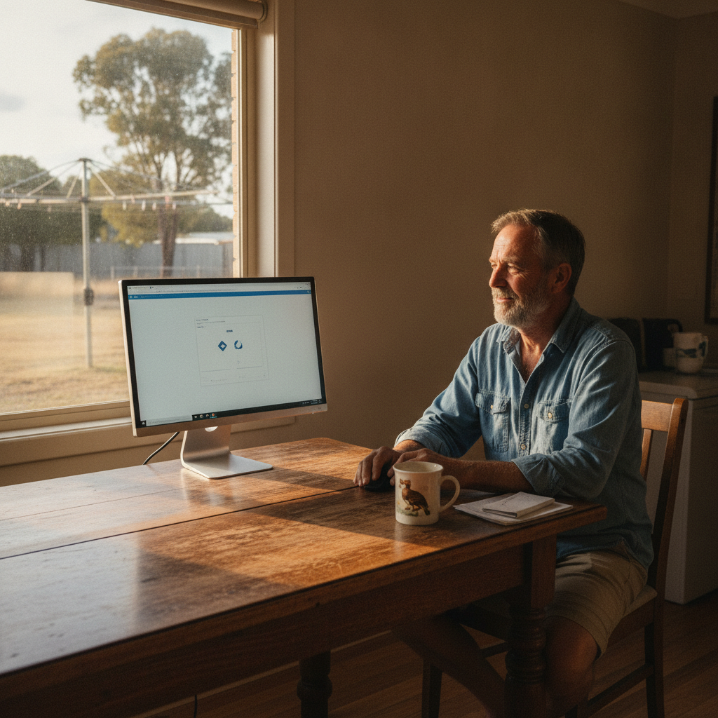 Professional computer clean-out in Paddys Flat (2632) — a happy New South Wales resident at home with a spotless, fast, quiet machine