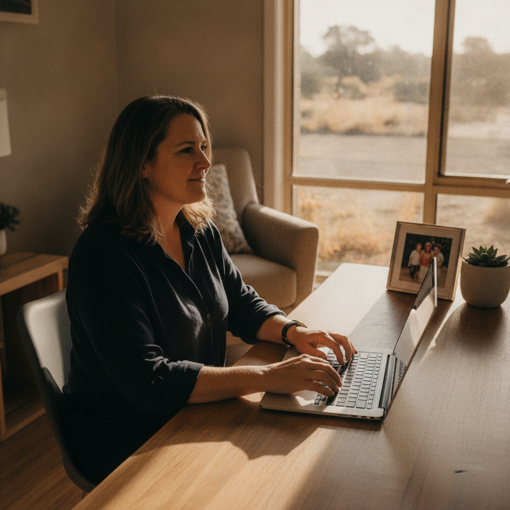 Professional computer clean-out in Panuara (2800) — a happy New South Wales resident at home with a spotless, fast, quiet machine