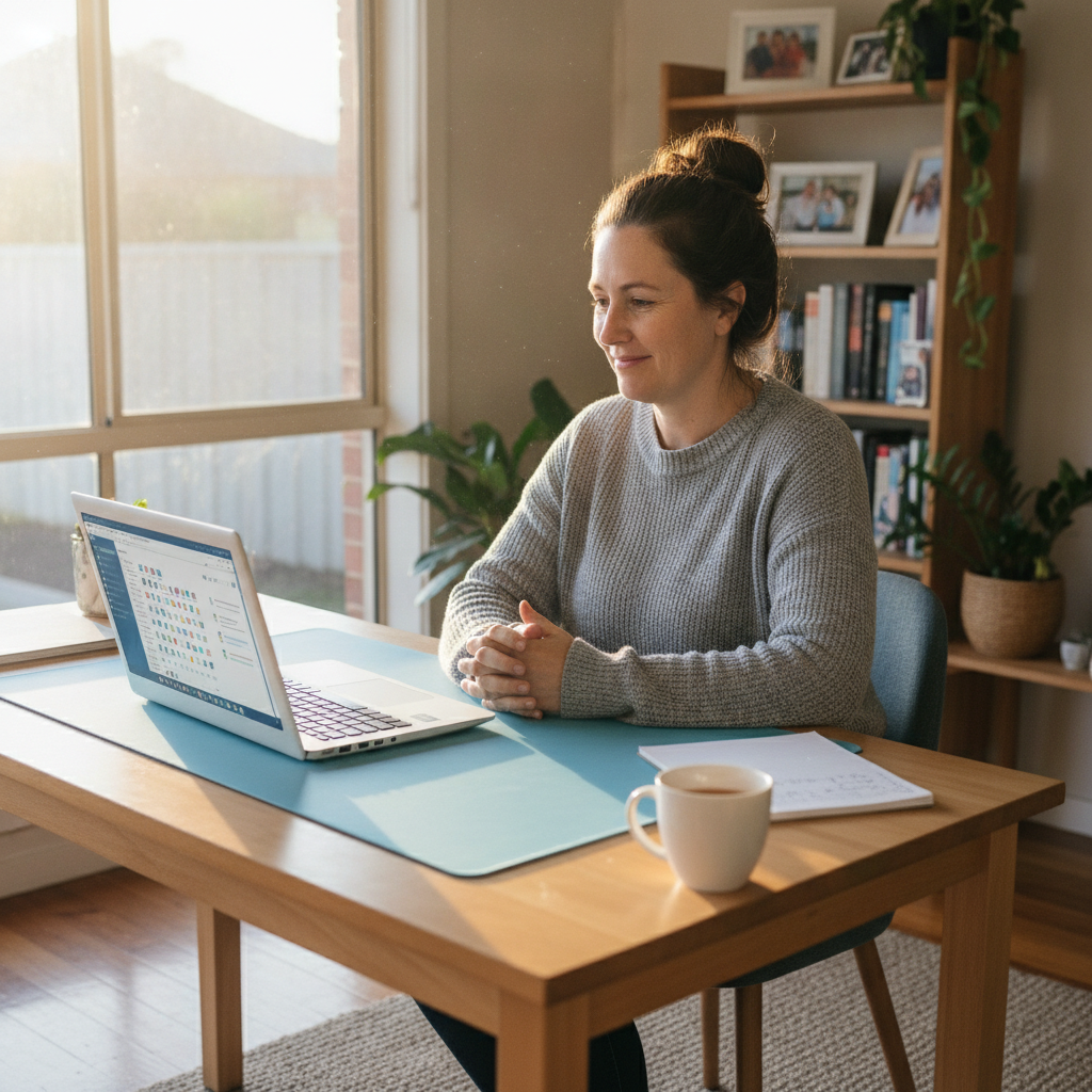 Professional computer clean-out in Para Hills (5096) — a happy South Australia resident at home with a spotless, fast, quiet machine