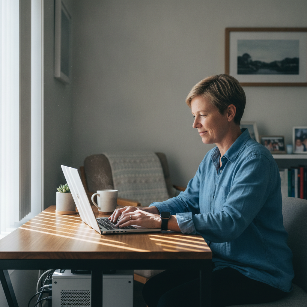 Computer cleaning in Parafield Gardens (5107) — a local resident at home with a clean, fast, dust-free computer running cool and quiet
