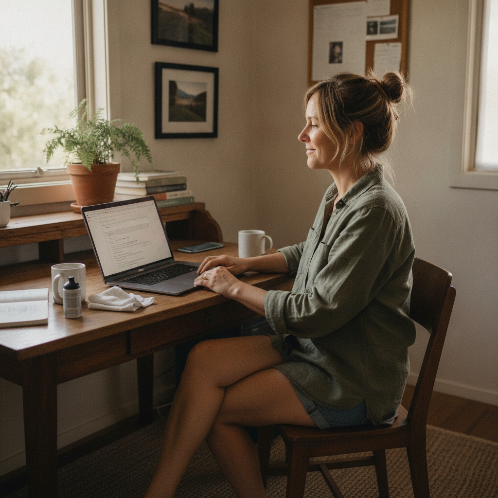 Computer cleaning in Parkesborough (2870) — a local resident at home with a clean, fast, dust-free computer running cool and quiet