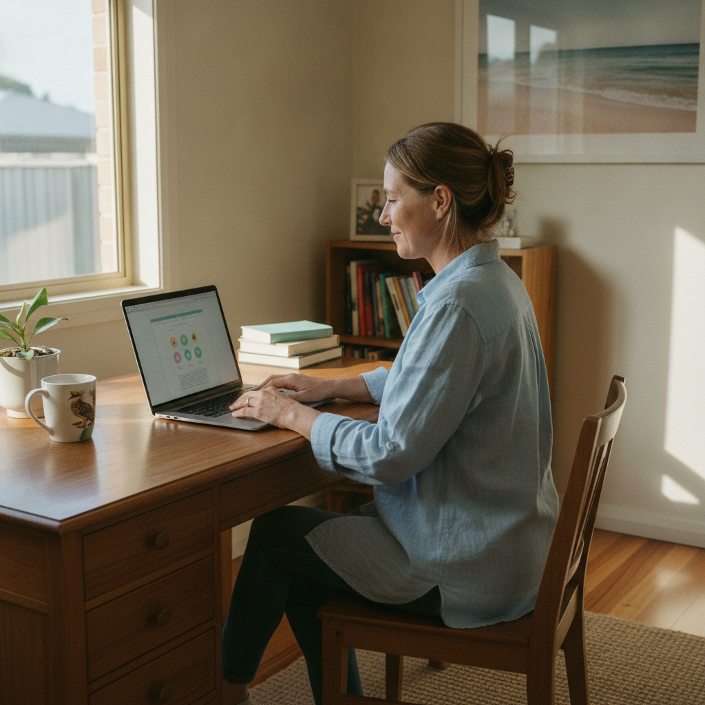 Computer cleaning in Parklands (6180) — a local resident at home with a clean, fast, dust-free computer running cool and quiet