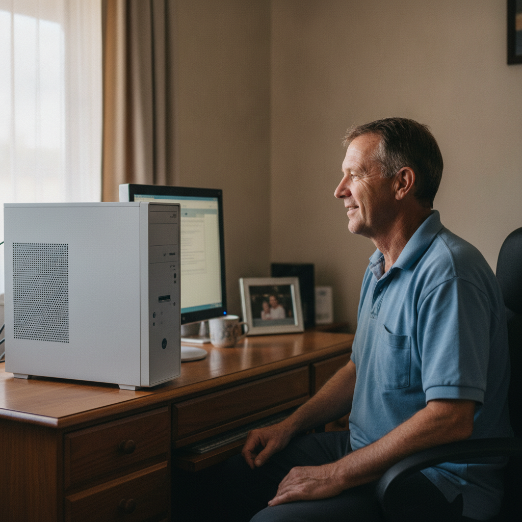 Computer cleaning in Pelaw Main (2327) — a local resident at home with a clean, fast, dust-free computer running cool and quiet