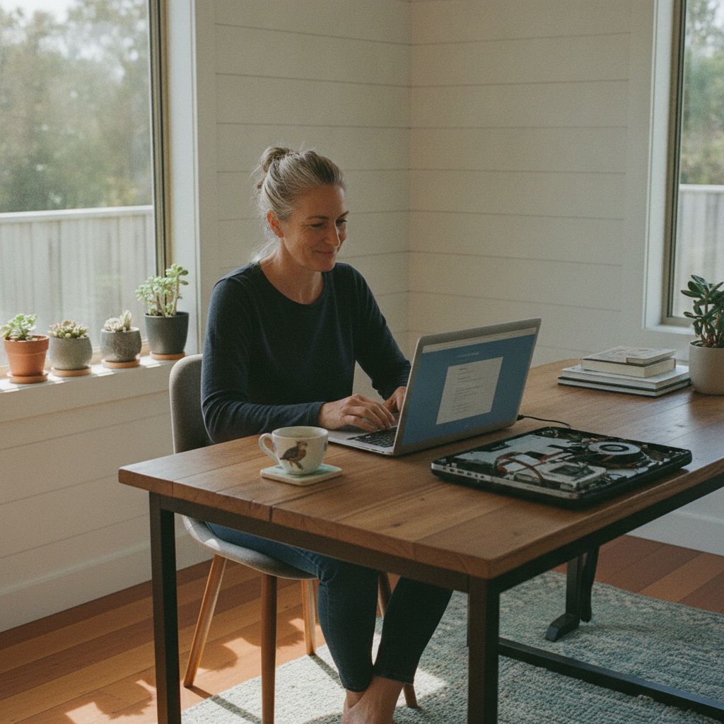 Laptop and desktop cleaning in Pelican (2281) — an at-home owner pleased their computer runs cool and quiet again