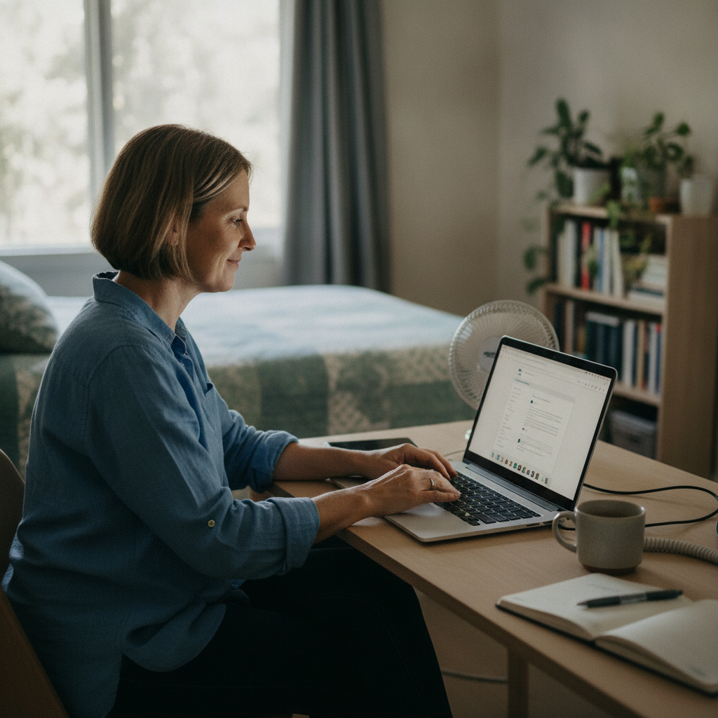 Professional computer clean-out in Penshurst (2222) — a happy New South Wales resident at home with a spotless, fast, quiet machine